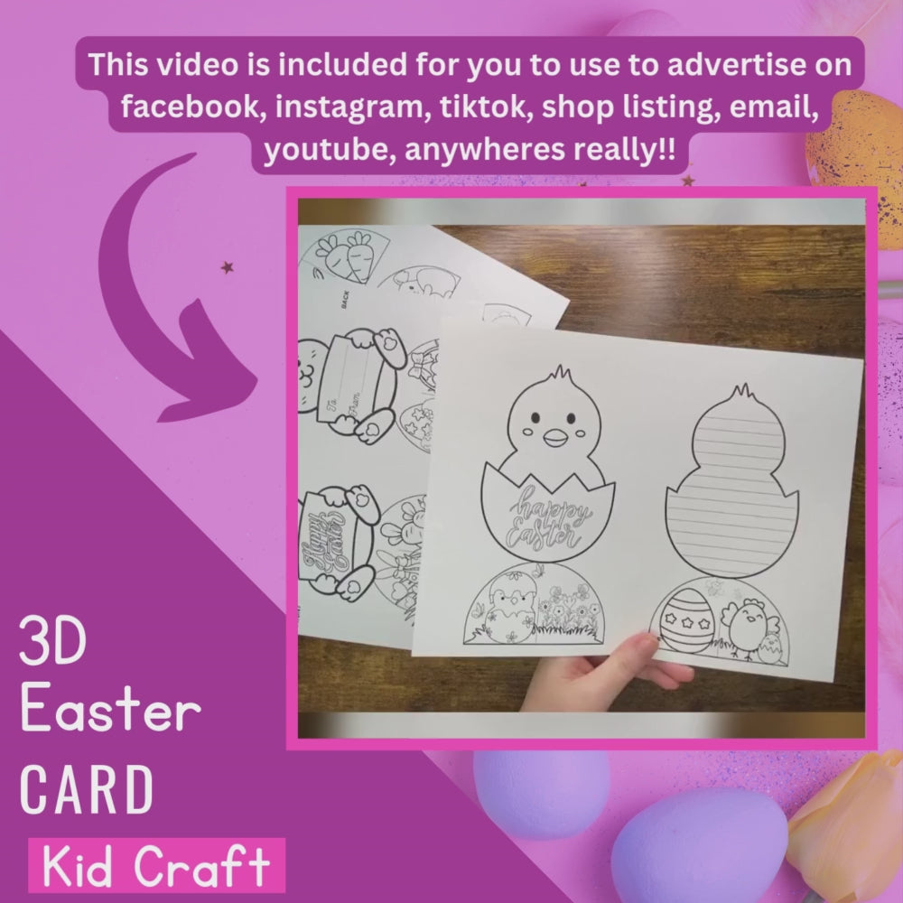 Printable 3D Easter Cards to Color – 18 Designs